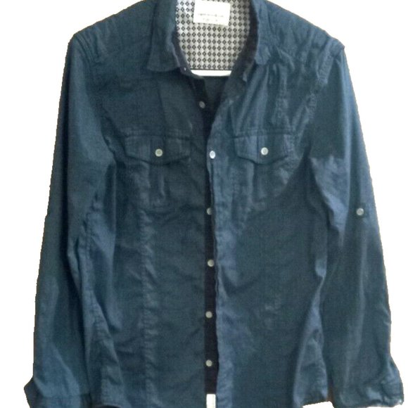 Paper Denim & Cloth Boys Shirt size medium blue long sleeve - Picture 1 of 3